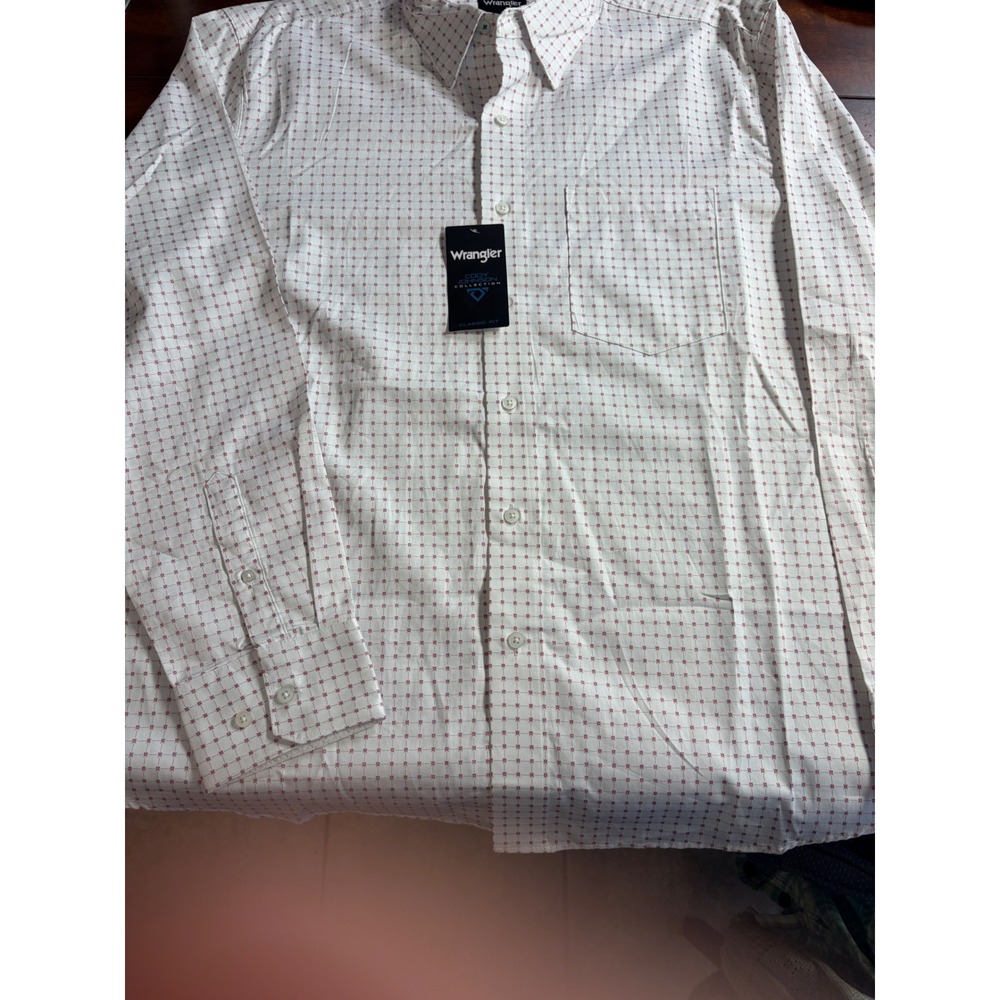 Wrangler Cody Johnson Collection Mens XL White Red Geometric Western Shirt NEW